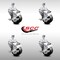 Service Caster 3.5 Inch SS Phenolic Wheel Swivel 3/8 Inch Threaded Stem Caster Set Brake SCC SCC-SSTS20S3514-PHS-TLB-381615-4 - alternate 2